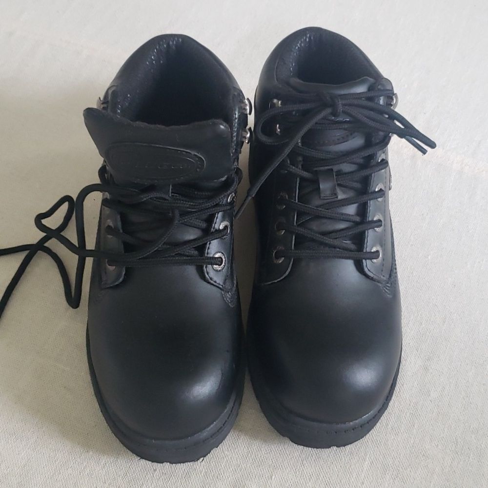 Lugz Boots Men's 7.5 Zone Classic Black Leather Work Slip Resistant